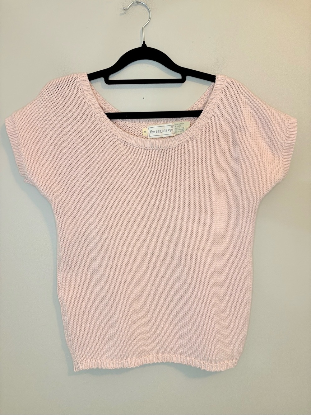 The Eagle’s Eye Pink Cotton Short Sleeve Knit Sweater Top M